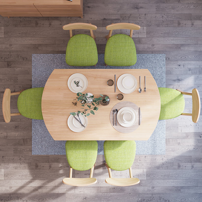 Contemporary Extendable Solid Wood Dining Table Kitchen Standard Dining Table with 4 Legs Base