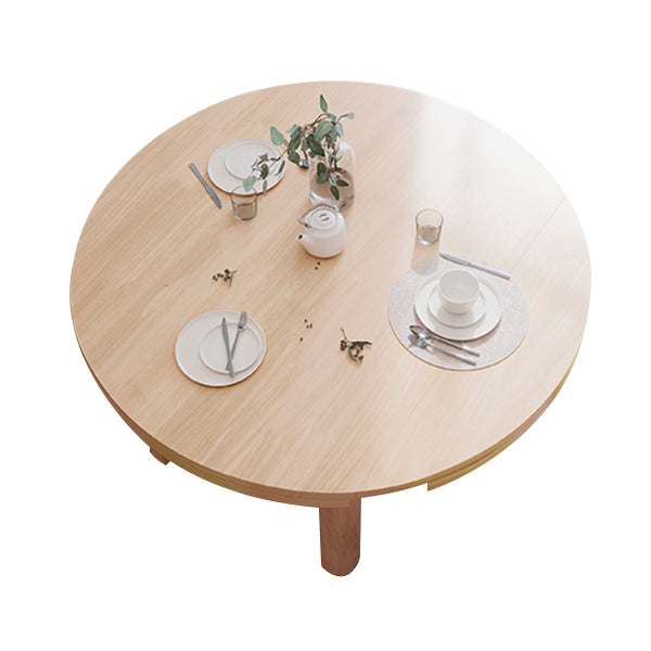 Contemporary Extendable Solid Wood Dining Table Kitchen Standard Dining Table with 4 Legs Base