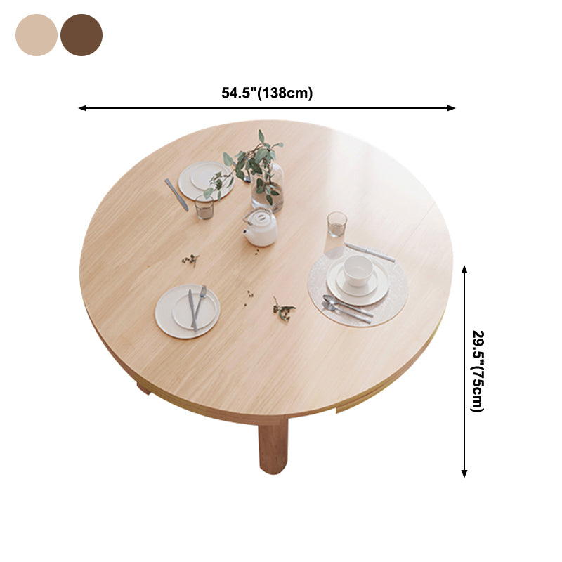Contemporary Extendable Solid Wood Dining Table Kitchen Standard Dining Table with 4 Legs Base