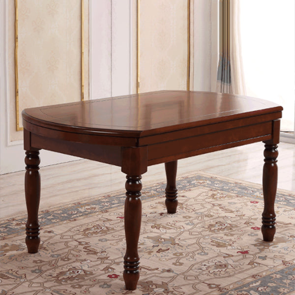 Modern Solid Wood Extendable Table Standard Brown Dining Table for Kitchen