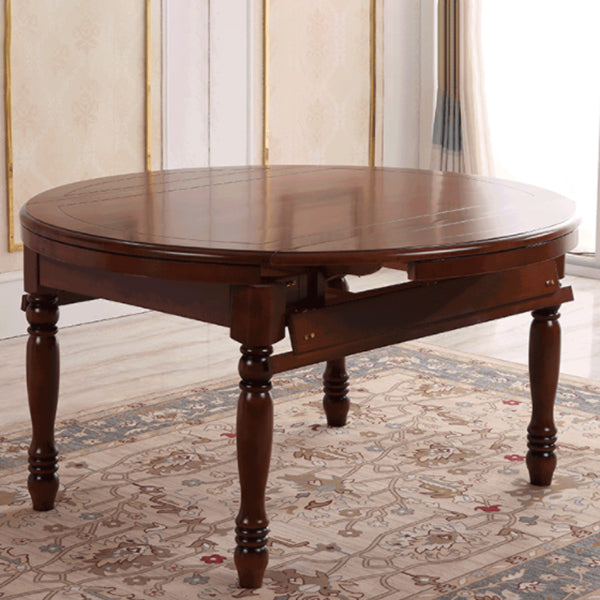 Modern Solid Wood Extendable Table Standard Brown Dining Table for Kitchen