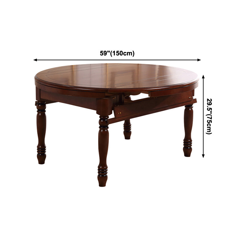 Modern Solid Wood Extendable Table Standard Brown Dining Table for Kitchen