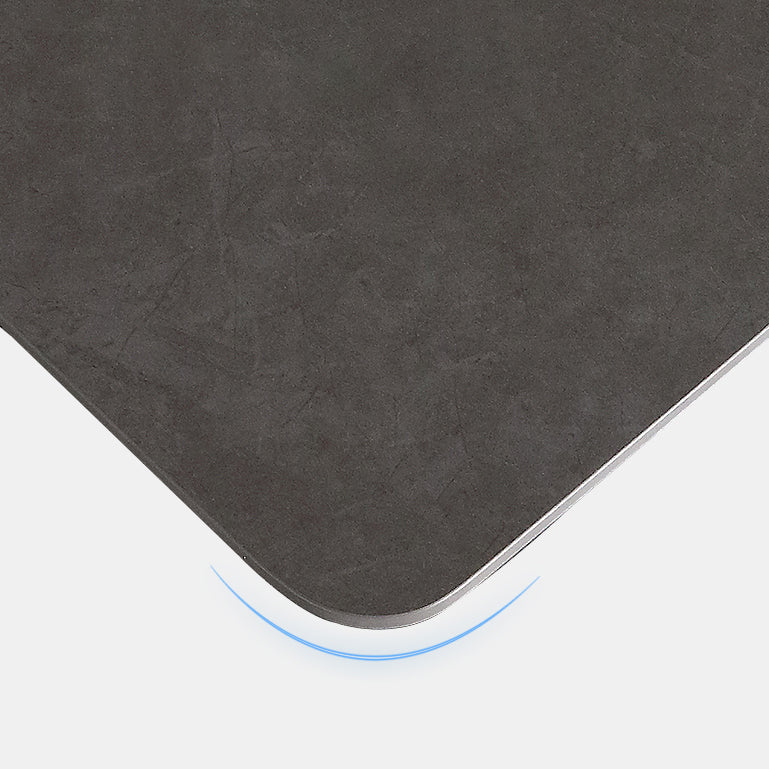 Mid-Century Gray Sintered Stone Table Rectangle Standard Dining Table for Kitchen