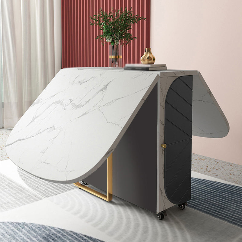 Mesa de comedor moderna de mediados de siglo Mesa de madera ovalada con hoja de caída, 59.1 "L x 31.5" W x 29.5 "H