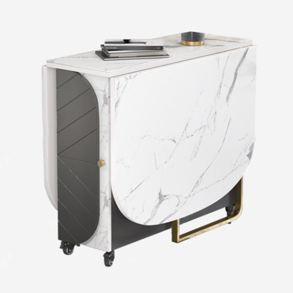 Mesa de comedor moderna de mediados de siglo Mesa de madera ovalada con hoja de caída, 59.1 "L x 31.5" W x 29.5 "H
