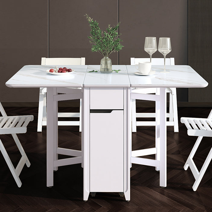 Rectangle Stone Dining Site Table Simplicity Style Drop Leaf Table for Home