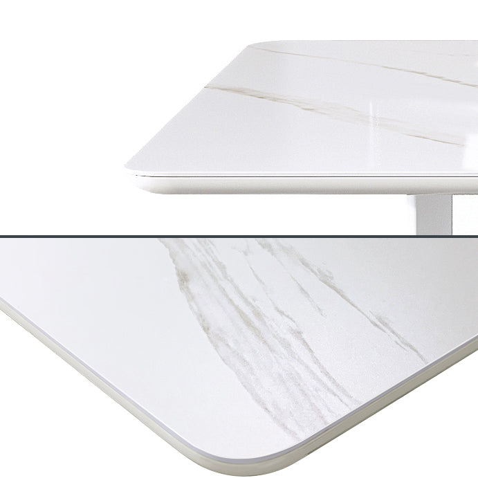 Rectangle Stone Dining Site Table Simplicity Style Drop Leaf Table for Home