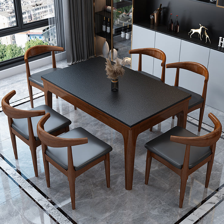 4-foot Stone Furniture Midcentury Style Rectangle Dining Table for Indoor