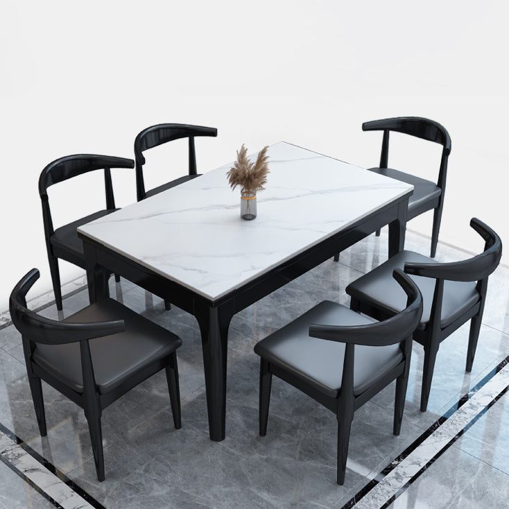 4-foot Stone Furniture Midcentury Style Rectangle Dining Table for Indoor