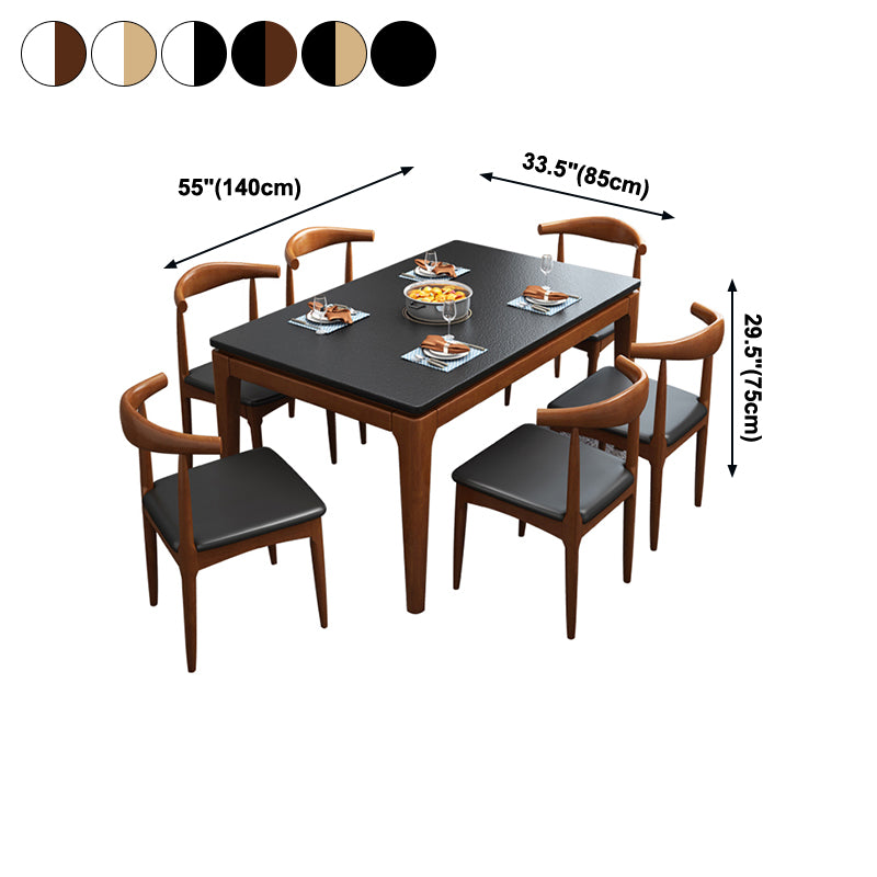 4-foot Stone Furniture Midcentury Style Rectangle Dining Table for Indoor