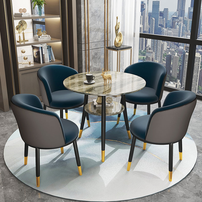 Stone Dining Table Traditional Luxury Round Dining Site Table with Tripod Base