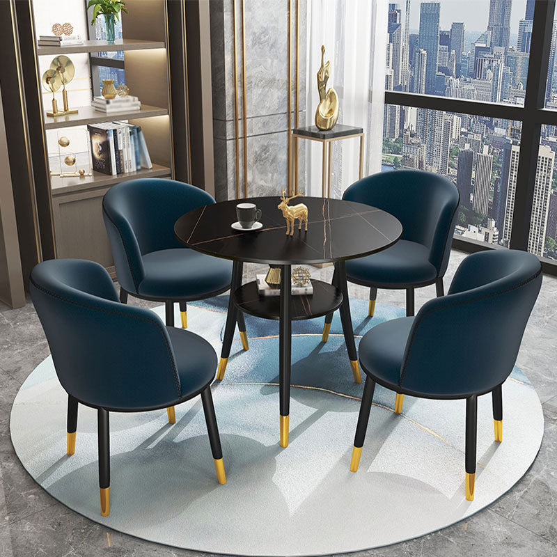 Stone Dining Table Traditional Luxury Round Dining Site Table with Tripod Base