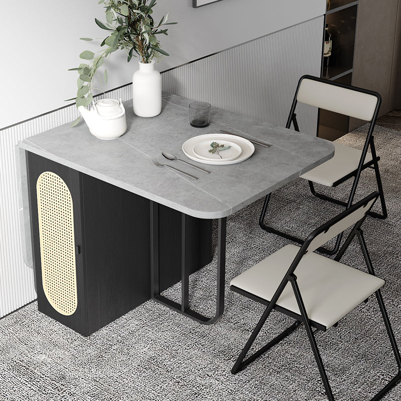 Mesa de comedor de madera plegable mesa moderna moderna medieval con base de caballete de almacenamiento