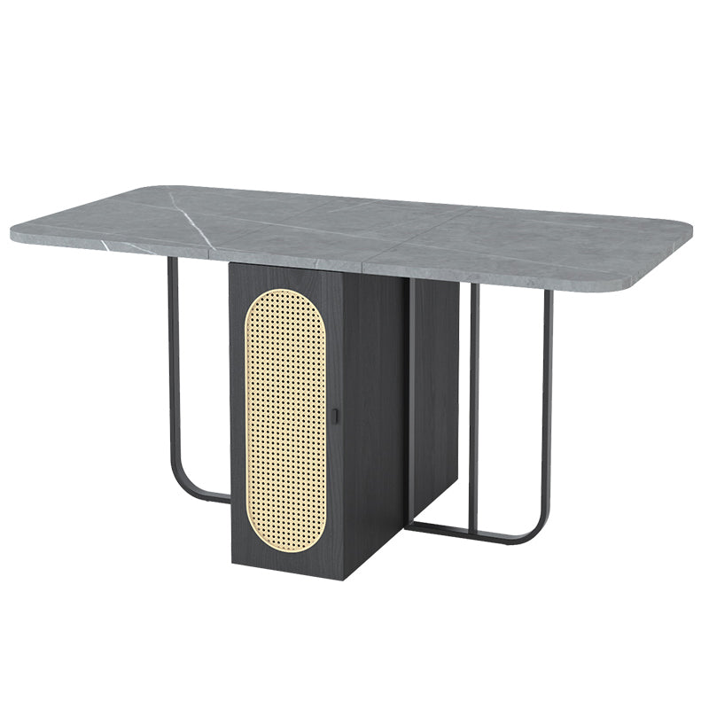 Mesa de comedor de madera plegable mesa moderna moderna medieval con base de caballete de almacenamiento