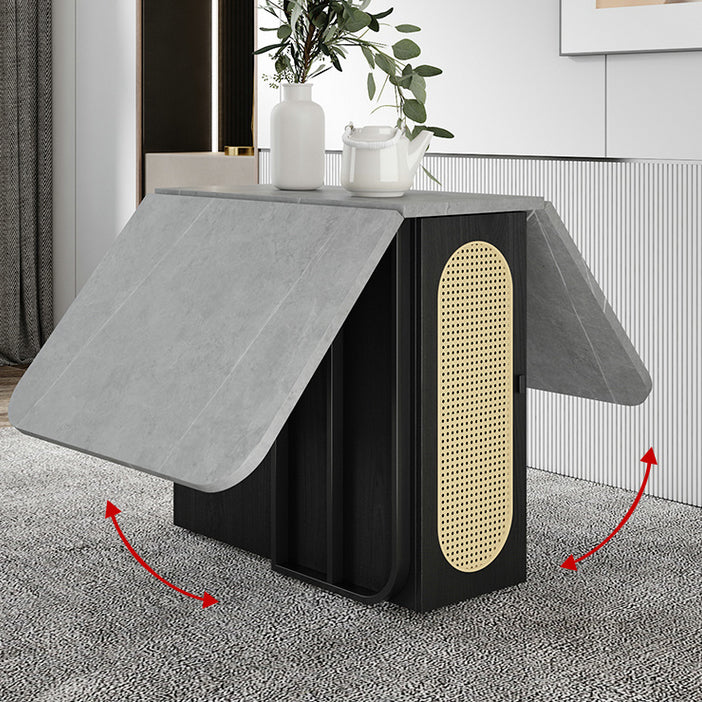 Mesa de comedor de madera plegable mesa moderna moderna medieval con base de caballete de almacenamiento