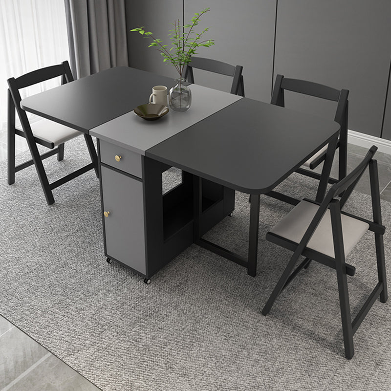 Rectangle Mid-Century Modern Dining Table Drop-Leaf Table with Ash Solid Wood Base,59"L x 29.1"H