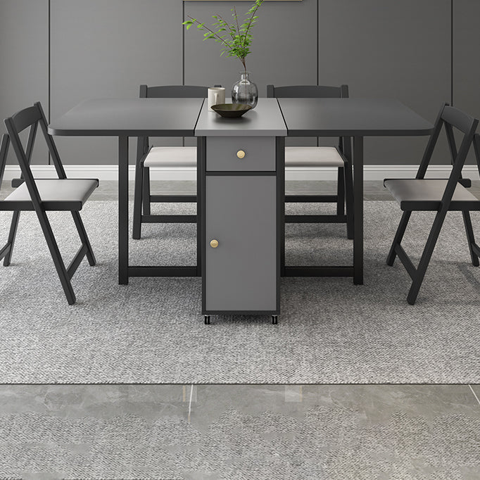Rectangle Mid-Century Modern Dining Table Drop-Leaf Table with Ash Solid Wood Base,59"L x 29.1"H