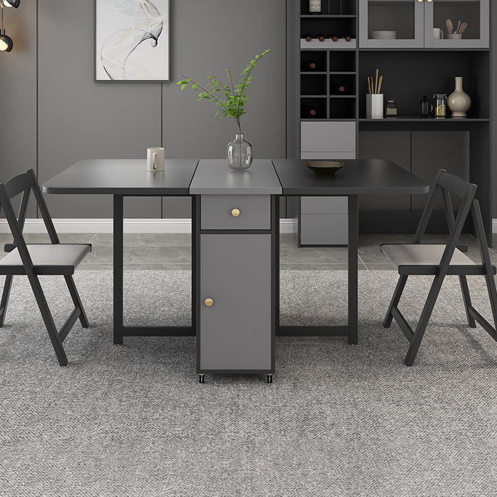 Rectangle Mid-Century Modern Dining Table Drop-Leaf Table with Ash Solid Wood Base,59"L x 29.1"H