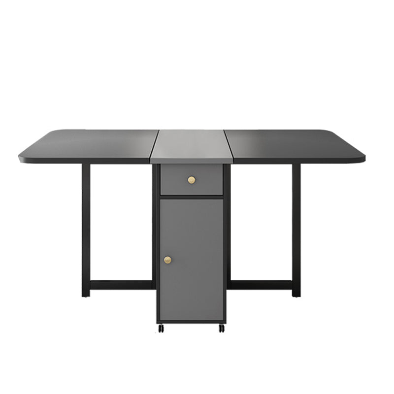 Rectangle Mid-Century Modern Dining Table Drop-Leaf Table with Ash Solid Wood Base,59"L x 29.1"H