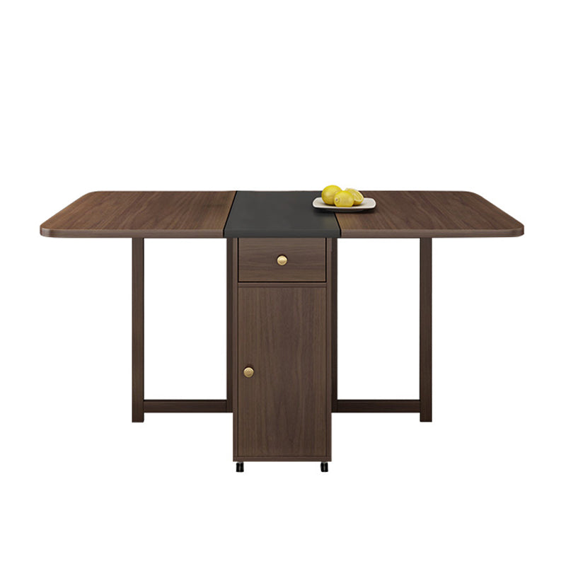 Rectangle Mid-Century Modern Dining Table Drop-Leaf Table with Ash Solid Wood Base,59"L x 29.1"H