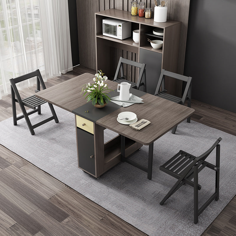 Rectangle Mid-Century Modern Dining Table Wood Base Table for Home Kitchen Dinner