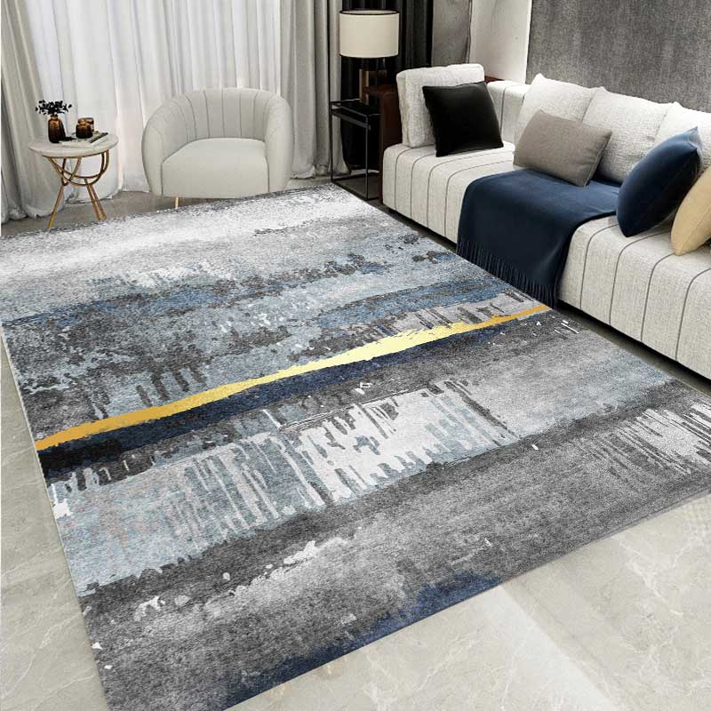 Contemporary Area Rug Leisure Abstract Pattern Indoor Rug Polyester Carpet for Living Room