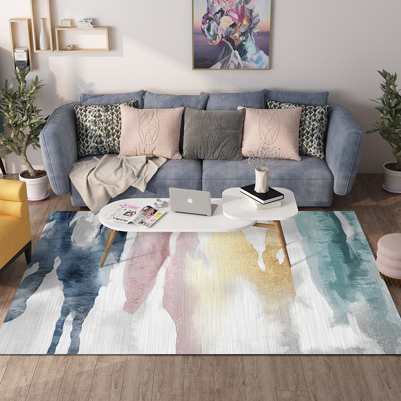 Contemporary Area Rug Leisure Abstract Pattern Indoor Rug Polyester Carpet for Living Room