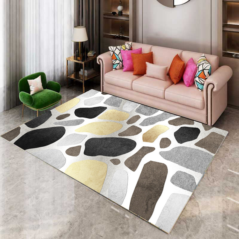 Contemporary Area Rug Leisure Abstract Pattern Indoor Rug Polyester Carpet for Living Room