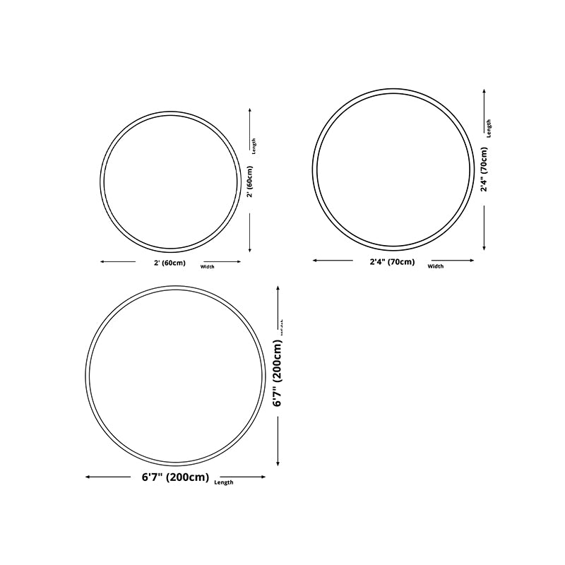 Minimalist Round Rug Simple Solid Color Carpet Polyester Shag Rug with Non-Slip Backing