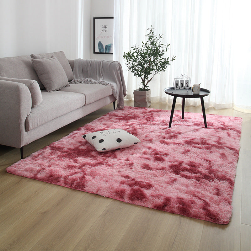 Einfachheit waschbarer Teppichkrawatte Farbstoff Druck Funky Teppich Polyester Shag Teppich mit Rutsch-Rücken