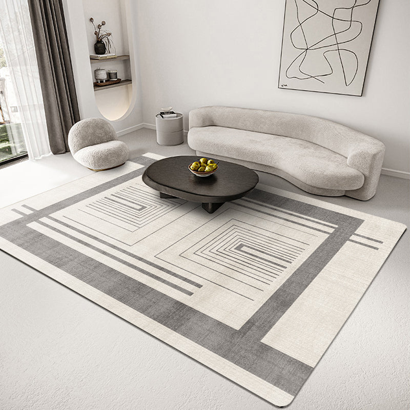 Alfombra moderna de la alfombra gris área de impresión geométrica alfombra de poliéster alfombra resistente a la mancha para decoración del hogar