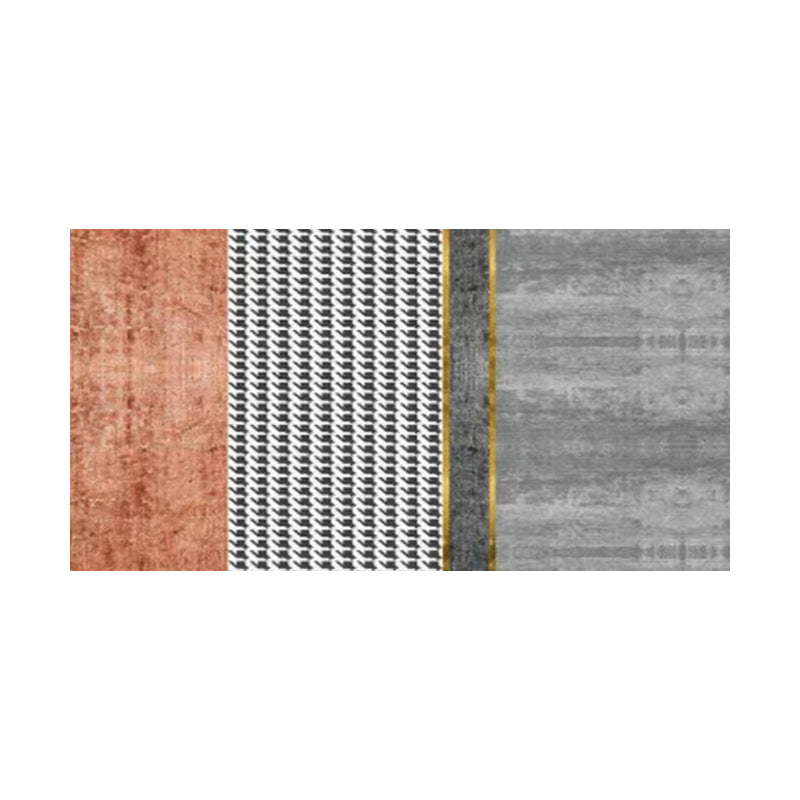 Stylish Modern Rug Grey Polyester Area Rug Geometric Pattern Non-Slip Backing Rug for Bedroom