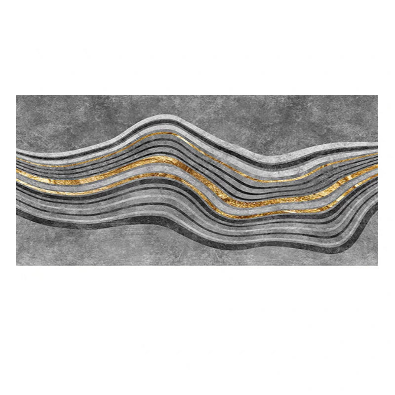 Stylish Modern Rug Grey Polyester Area Rug Geometric Pattern Non-Slip Backing Rug for Bedroom