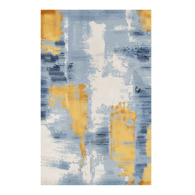 Moderner blauer Gebiet Teppich abstraktes Muster Polyester Fläche Teppich nicht rutscher Backing Teppich für Salon