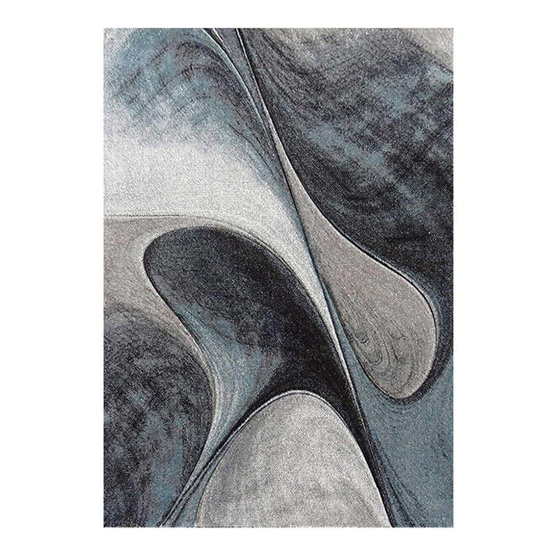 Moderner blauer Gebiet Teppich abstraktes Muster Polyester Fläche Teppich nicht rutscher Backing Teppich für Salon