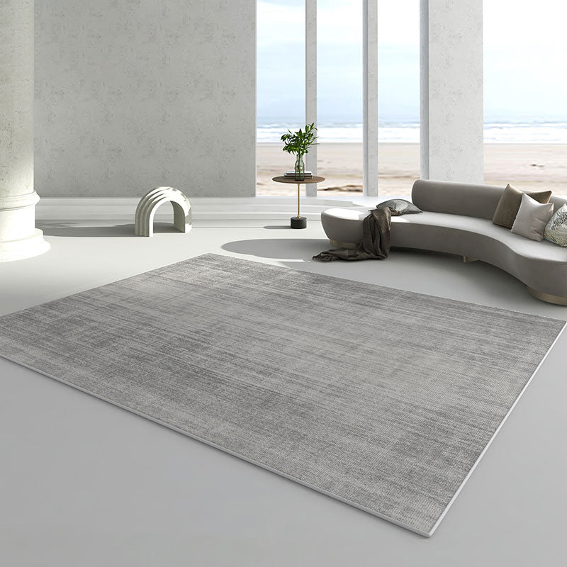 Industrial Gray Tone Area Rug Watercolor Carpet Polyester Indoor Carpet with Non-Slip Backing