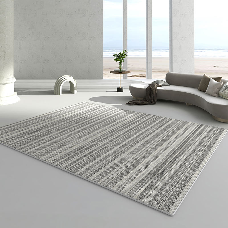 Industrial Gray Tone Area Rug Watercolor Carpet Polyester Indoor Carpet with Non-Slip Backing