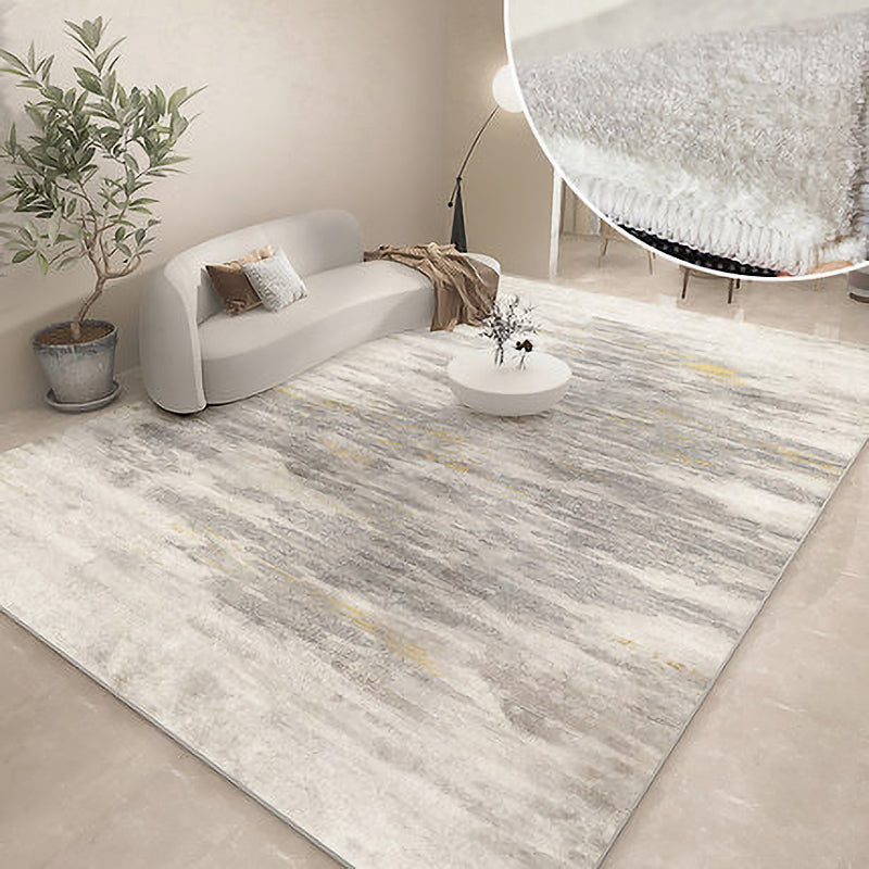 Khaki Modern Area Rug Color Block Polyester Area Carpet Non-Slip Backing Area Rug for Home Decor