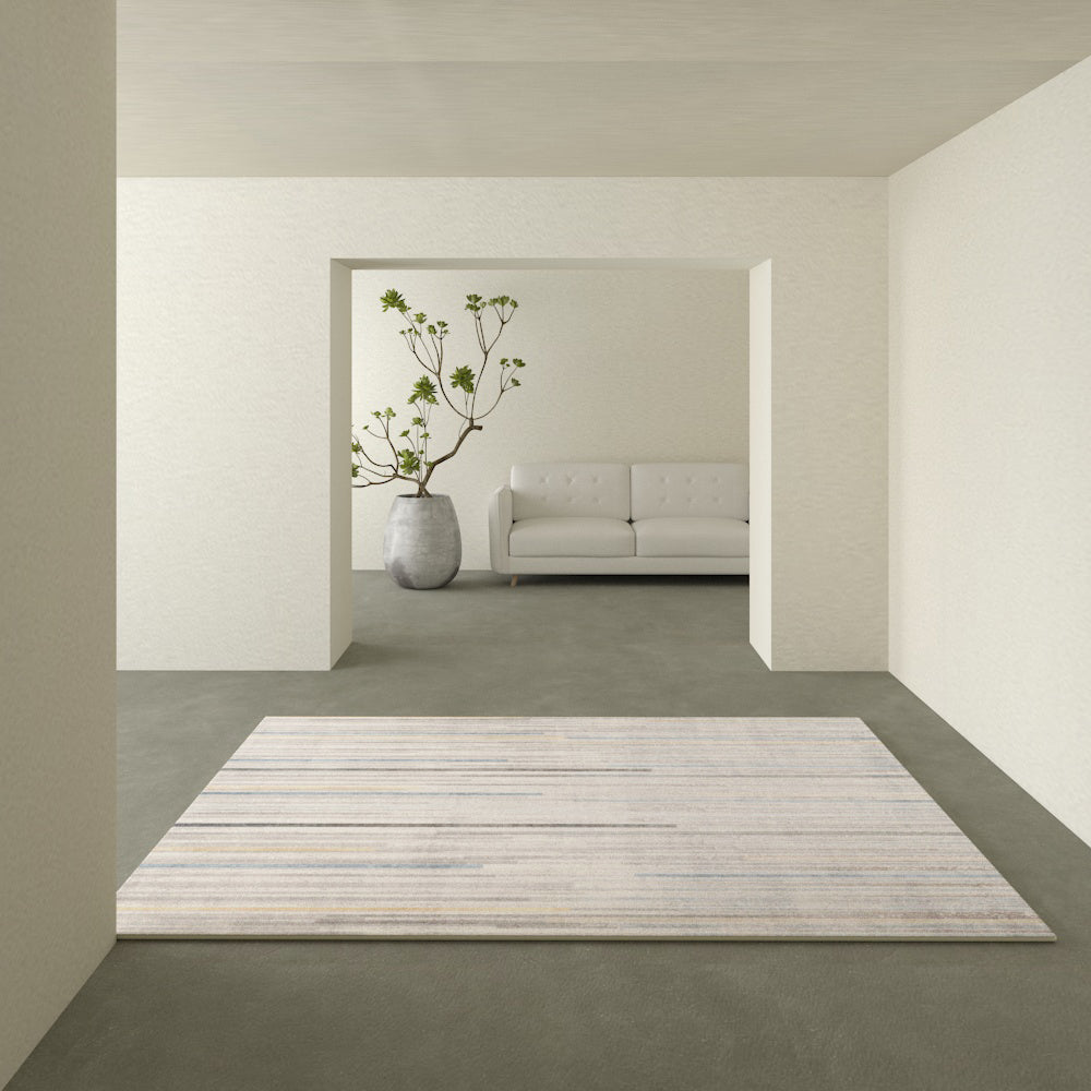 Freizeit Teppich Teppich Moderner Streifenmuster Teppich Polyester Waschbar Teppich mit Rutsch-Rücken