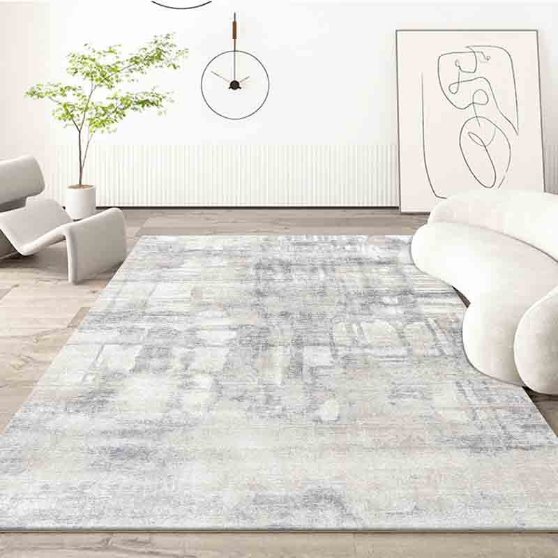Leisure Gray Tone Rug Simplicity Indoor Rug Washable Polyester Stain Resistant Carpet for Home Decor