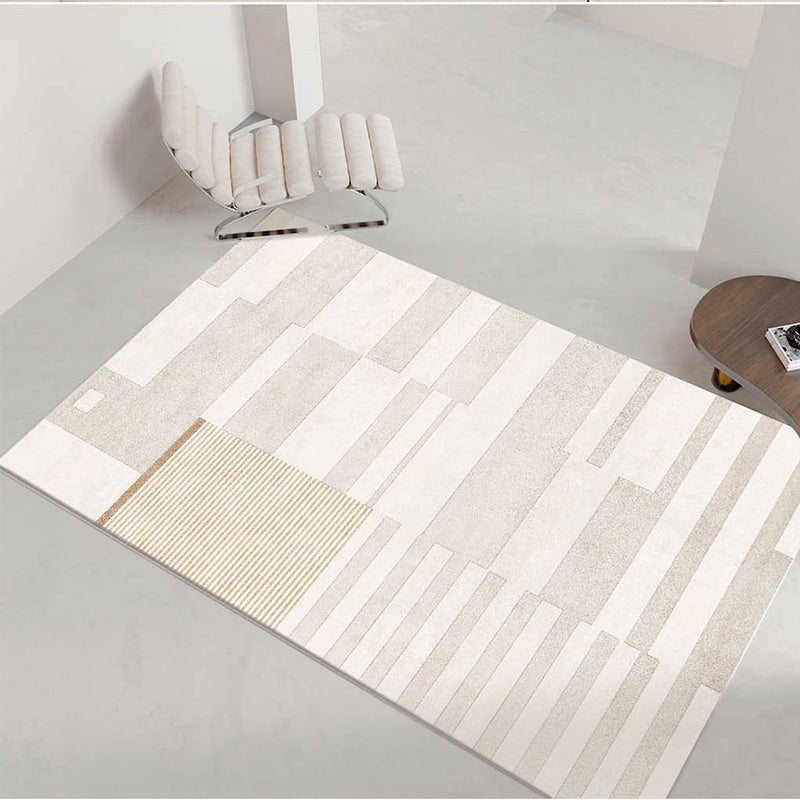 Simplicity Contrast Panel Rug Comfort Area Rug Polyester Anti-Slip Carpet for Home Decor