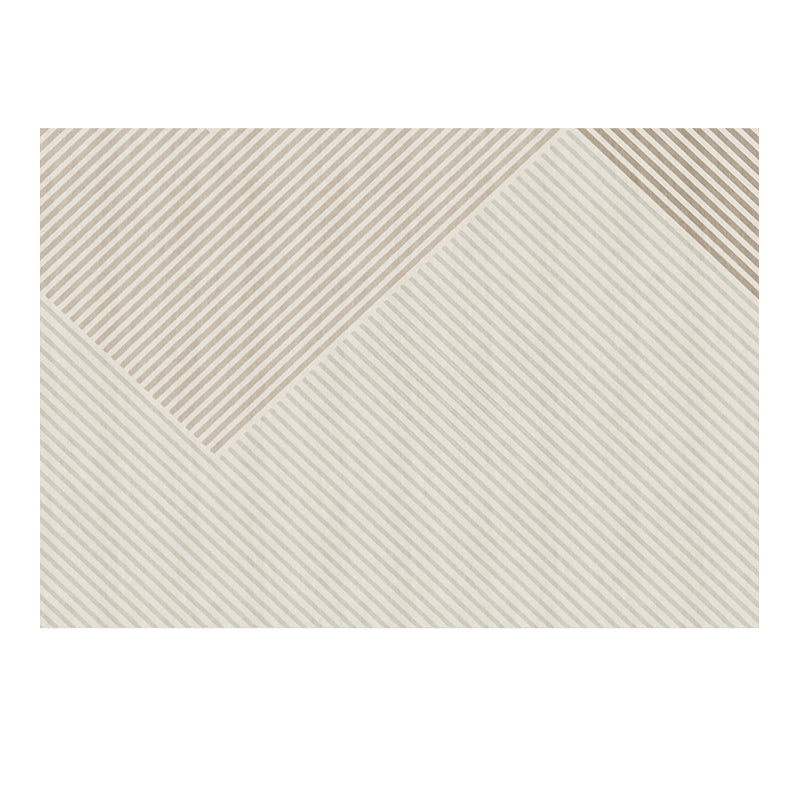 Khaki Modern Area Rug Stripe Pattern Polyester Area Carpet Anti-Slip Washable Rug for Home Decor