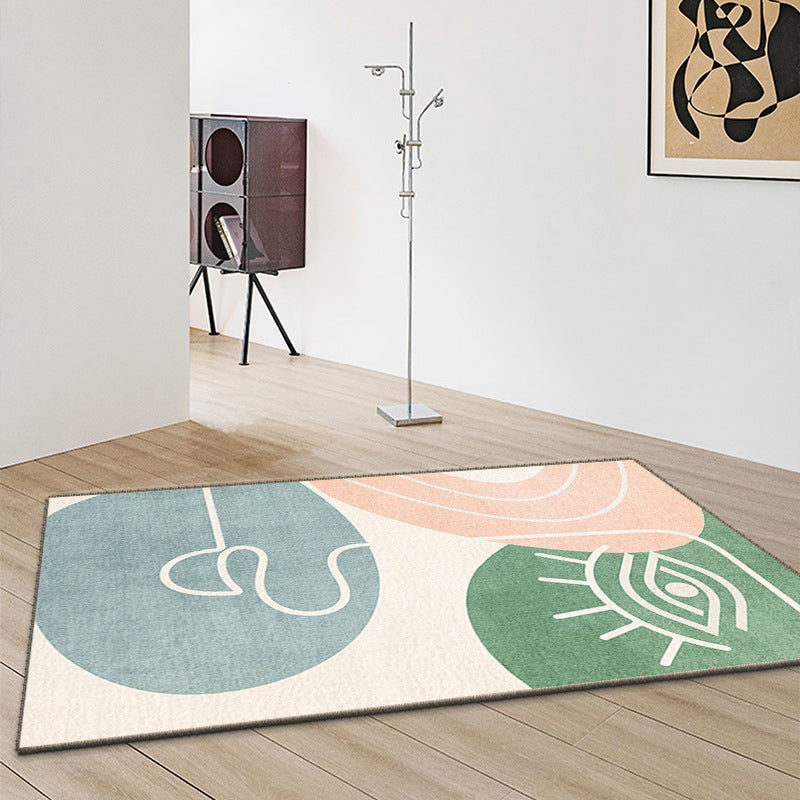 Funky Area Carpet Contemporary Polyester Rug Washable Stain Resistant Indoor Rug for Home Decor