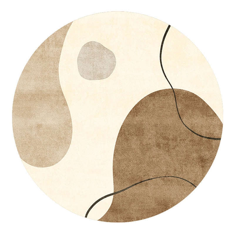 Moderne Kontrastfarbe Fläche Teppichbraun Polyester Fläche Teppich Anti-Rutsch-WASY-Pflege Teppich für Wohnzimmer