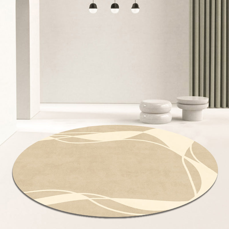 Modern Contrast Color Area Carpet Brown Polyester Area Rug Anti-Slip Wasy Care Rug for Living Room