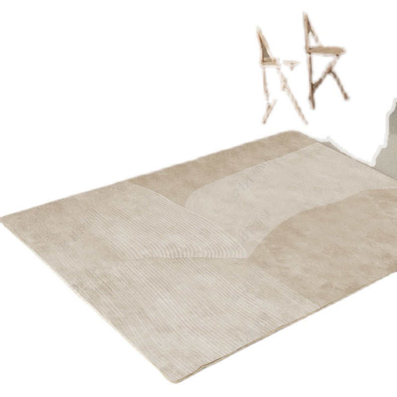 Modern Living Room Area Rug Color Block Polyester Area Carpet Anti-Slip Easy Care Rug