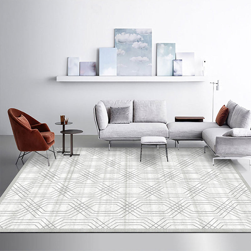 Tapis audacieux Tapis moderne Stripe Imprimez un tapis intérieur en polyester lavable avec support sans glissement