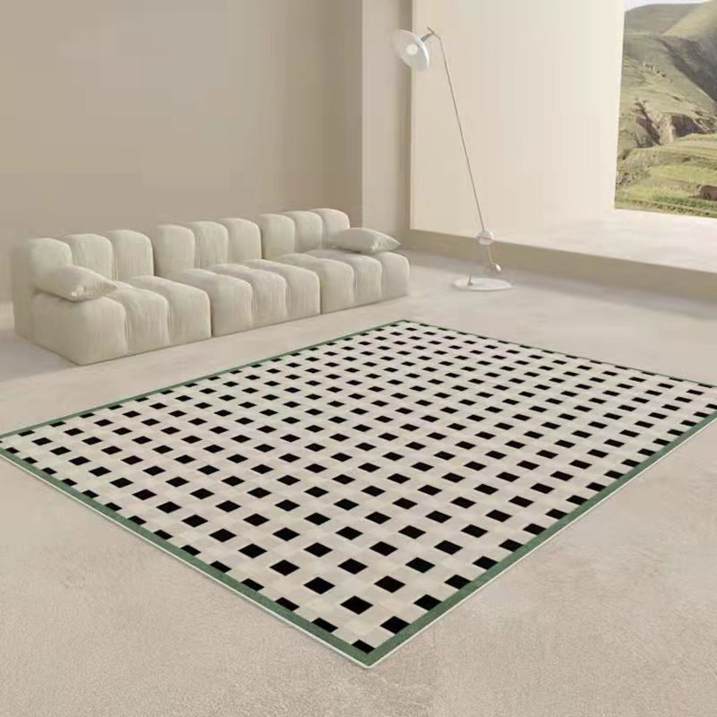 Tapis de motif à carreaux élégant Tapis résistant aux taches de la zone en polyester brun pour la décoration intérieure