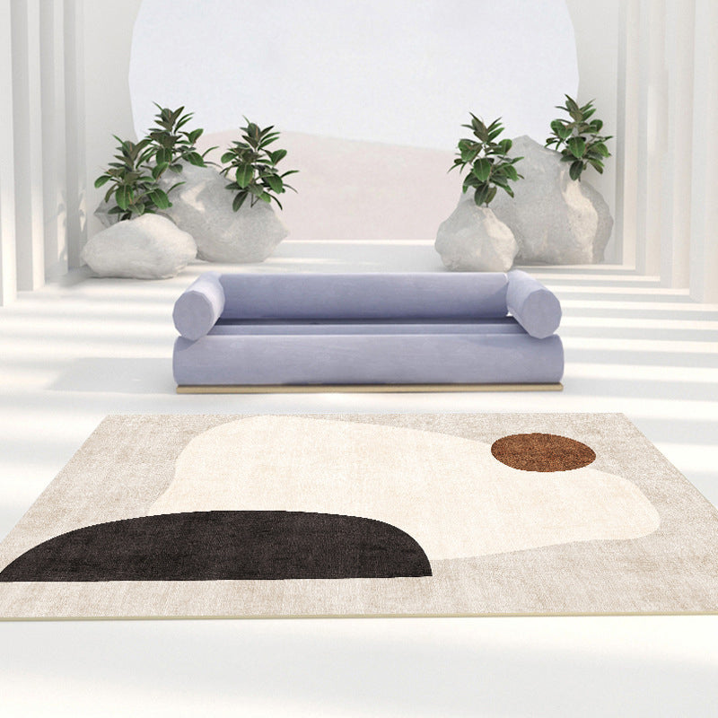 Tapis d'intérieur moderne Panneau de contraste nordique Polyester Tacler la zone résistante à la tache pour le salon