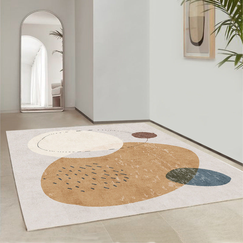 Tapis d'intérieur moderne Panneau de contraste nordique Polyester Tacler la zone résistante à la tache pour le salon